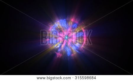 Colorful Shock Wave Consisting Particles. Vfx Elements, Graphic Elements. Light Beam, Shine Through 