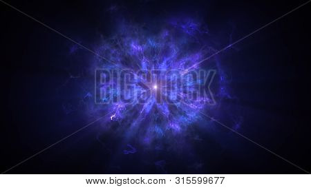 Colorful Shock Wave Consisting Particles. Vfx Elements, Graphic Elements. Light Beam, Shine Through 