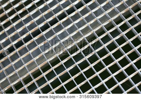 Jail Metallic Window With Small Quadrants Diagonal Strait Lines Macro Background Fine Art High Quali