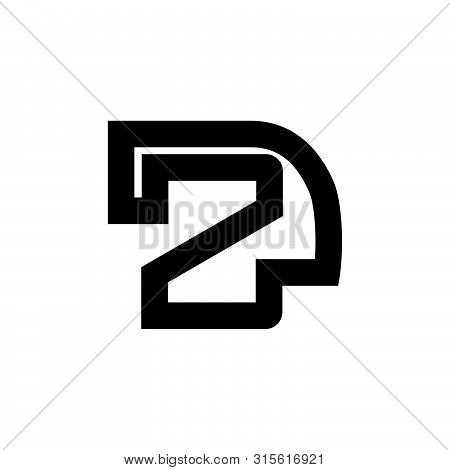 Letter Dz Simple Geometric Linear Logo Vector