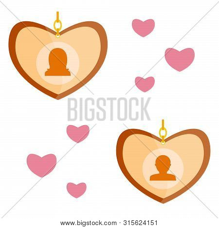Luxury Retro Vintage Stylized Pet Vet Cat Animal Dog Brown Wood Gold Beige Amulet Medalion Heart Loc