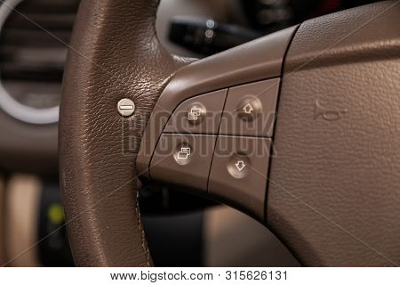 Novosibirsk, Russia - July 12, 2019:  Mercedes-benz M-class Ml63 Amg, Car Controller On Steerling Wh