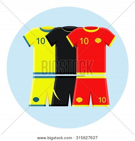Sport Soccer Red Yellow Black Uniform Form For Football, Futsal, Training, Match, Game, Championship