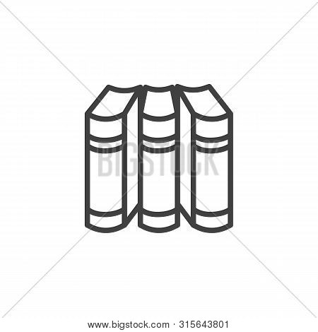 Three Books Line Icon. Linear Style Sign For Mobile Concept And Web Design. Three Volumes Books Outl
