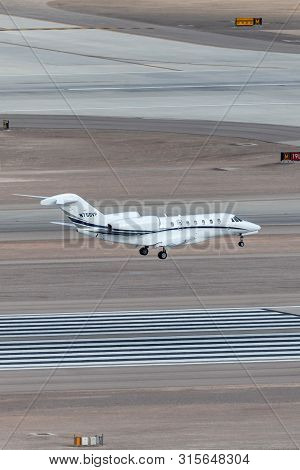 Las Vegas, Nevada, Usa - May 6, 2013: Cessna 750 Citation X Luxury Business Jet N750vp On Approach T