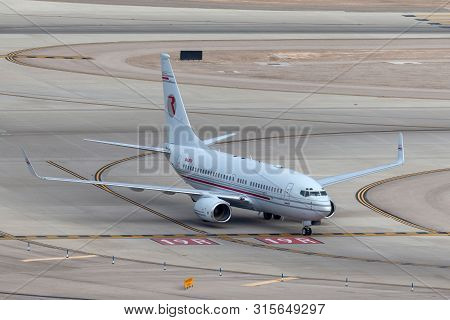 Las Vegas, Nevada, Usa - May 5, 2013: Boeing 737-75v Luxury Business Jet N43pr At Mccarran Internati