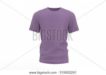 Round Collared Shirt Mock Up Template, Isolated On White, Plain T-shirt Mockup. Design Presentation 