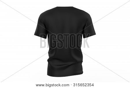 Round Collared Shirt Mock Up Template, Isolated On White, Plain T-shirt Mockup. Design Presentation 
