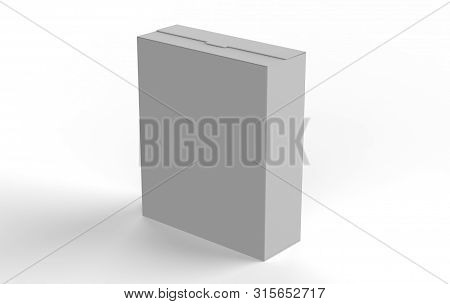 Realistic Blank Cardboard Packaging Boxes Mock Up Isolated On White Background. Can Be Use For Medic