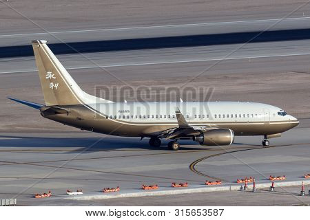 Las Vegas, Nevada, Usa - May 9, 2013: Luxury Boeing Business Jet (737-79u Bbj) Operated By Wynn Reso