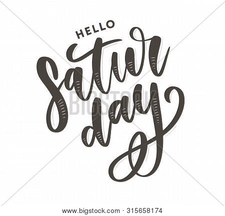 Saturday Logo Template Vector Lettering Calligraphy Text