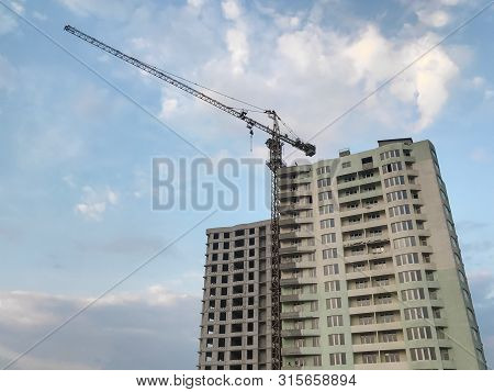 Сonstruction Of A Residential High-rise Building. Bottom View. Ukraine, Kharkov City