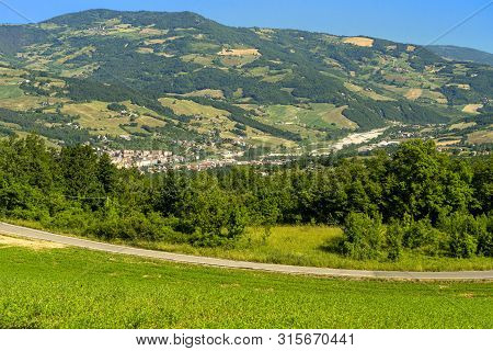 Springtime Landscape Along The Road From Bettola To Prato Barbieri, Piacenza, Emilia-romagna, Italy