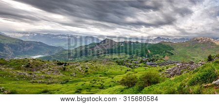 A View Of Formigal - Spain. Formigal Town In Northern Spain, Bad Weather