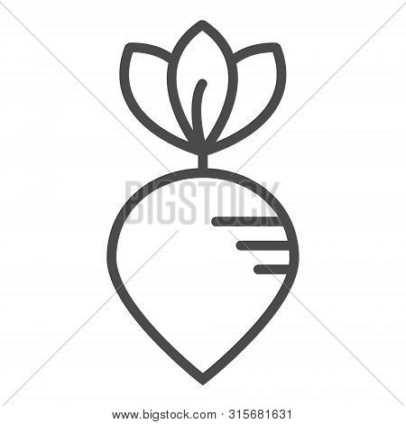 Beet Icon Vector. Outline Beetroot, Line Beet Symbol. Trendy Flat Ui Sign Design. Thin Linear Graphi