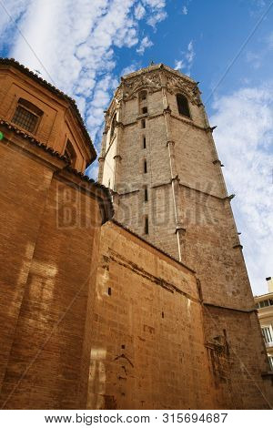 Valencia, Spain -  Miguelete, Torre Del Micalet, El Micalet - Valencian Gothic-style Bell Tower Of V