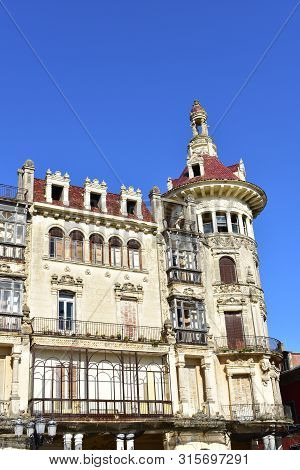 Ribadeo, Spain. March 23, 2019. Modernist House, Indiano Galician Style. Torre De Los Moreno.