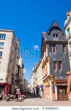 Nantes, France - May 12, 2019: The Half-timbered House The Maison Des Apothicaires Or Maison Du Chan