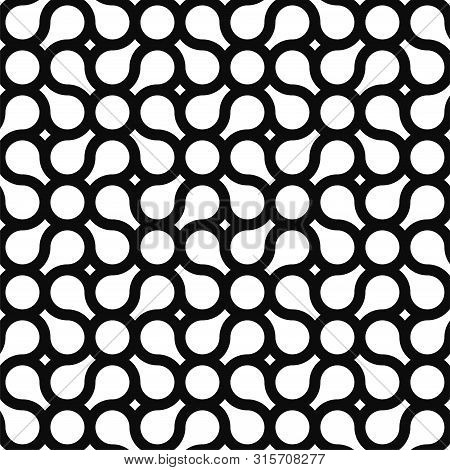 Seamless Geometric Pattern - Modern Black And White Stylish Texture With Creative Shapes. Simple Gra