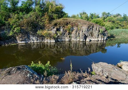 A Picturesque View Of The Tyasminsky Canyon With River On Sunny Day. Kamianka Cherkasy Region, Ukrai