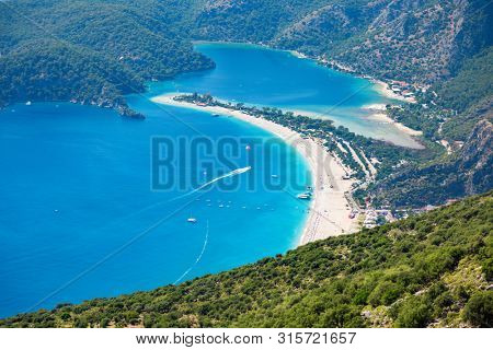 aerial view of Blue Lagoon in Oludeniz, Turkey