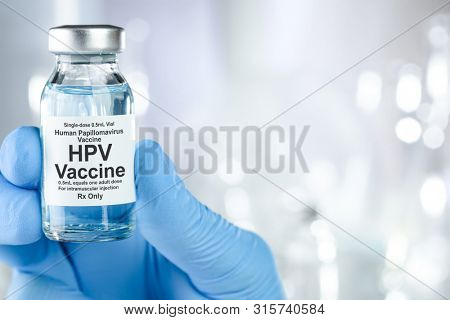 Small drug vial with HPV vaccine