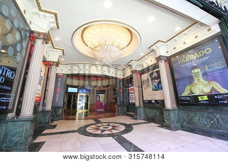 Madrid Spain - May 27, 2019: Edp Gran Via Theatre Madrid Spain