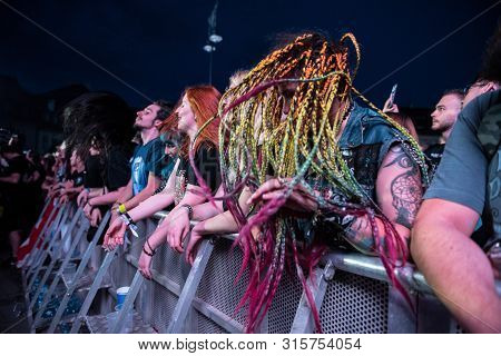 Headbanging Crowd At Rock Concert