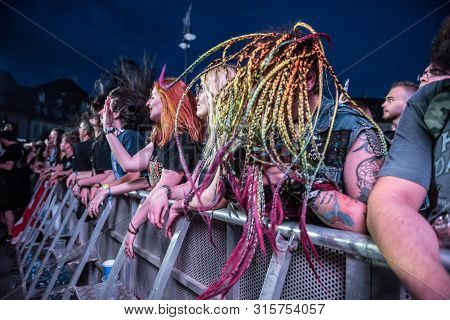 Headbanging Crowd At Rock Concert