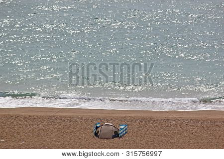 Wind Break On Slapton Beach, South Devon