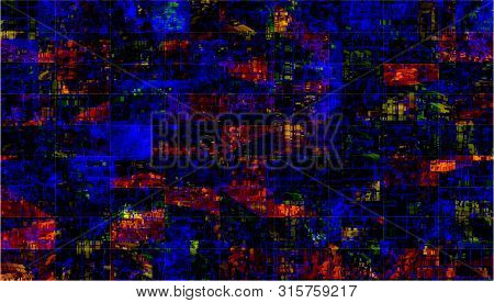 Motley Colorful Background In Mosaic Style With Ornament