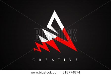 A Letter Red And Black Design Logo. Letter A Icon Logo With Monogram Vector Illustration.