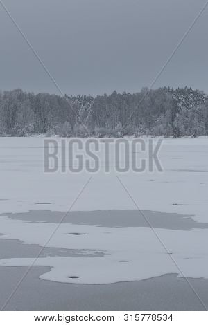 Bavarian Winter Landscape Next Next To Schwandorf, Charlottenhofer Weihergebiet