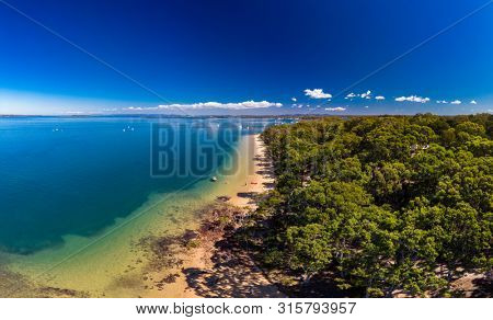 Sunny day on Coochiemudlo Island beach, Brisbane, Queensland, Australia