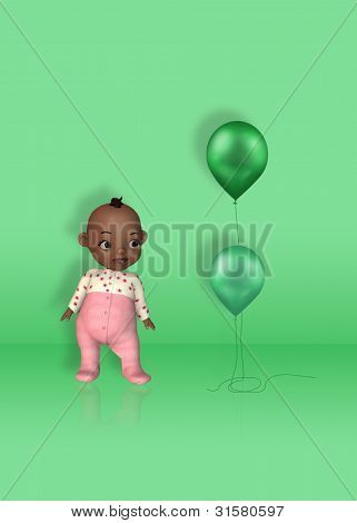 Ilustração de bebê menina