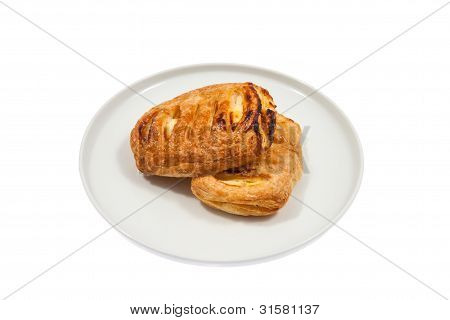 BrÃ¶tchen mit KÃ¤se auf einem Teller