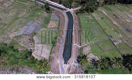 Agriculture Irrigation System For Plantation And Rice Fields As A Pond From Rain-fed Water