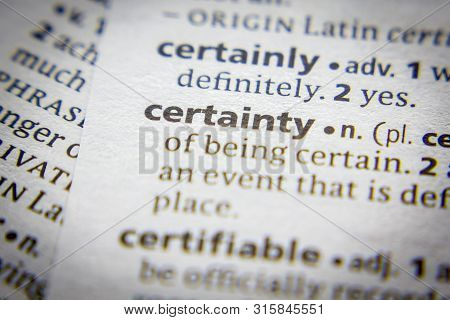 Word Or Phrase Certainty In A Dictionary