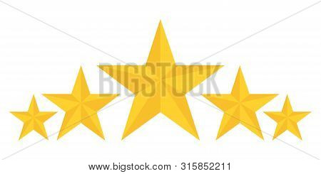 Five Golden Stars Rating Showing Best Quality Vector