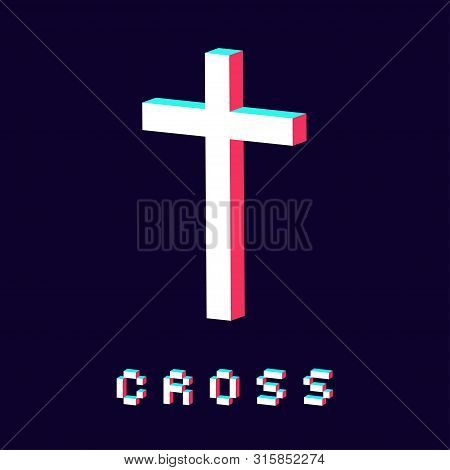 Modern Cross Icon Made In 3d Isolated Vector