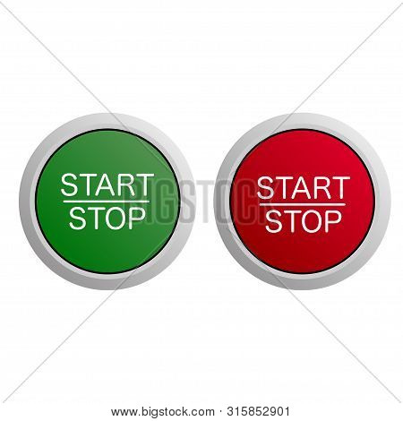 Start Snd Stop Button On White Background Vector