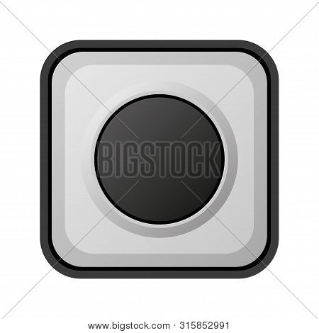 Door Bell Realistic Button On White Background Vector