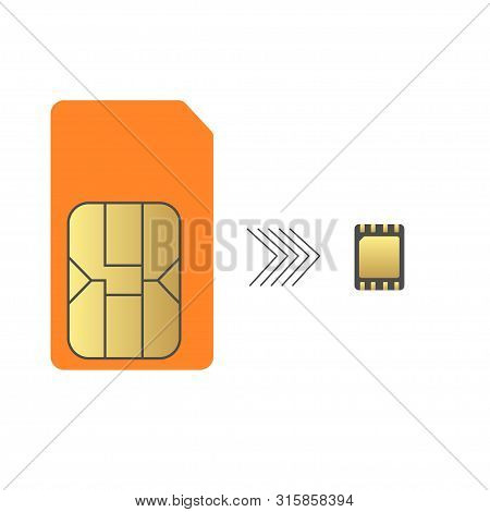 Esim Embedded Sim Card Modern Technology Vector Illustration