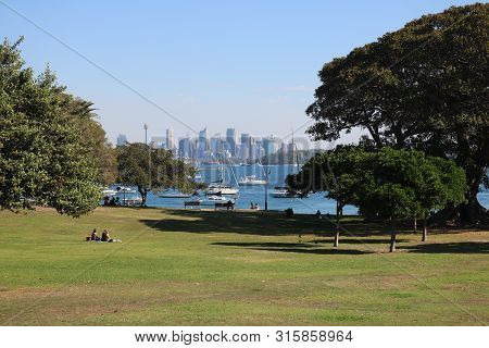 10 May 2018 - Sydney, Australia: View Of City Skyline From Watsons Bay