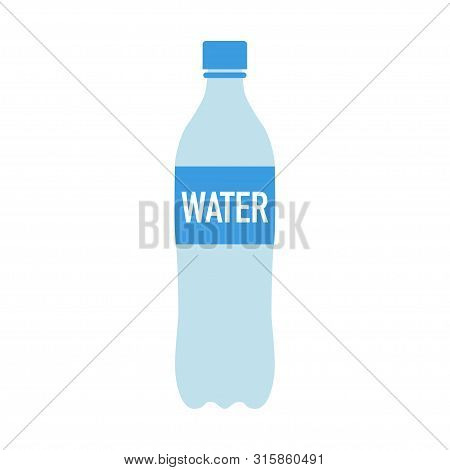 Simple Water Bottle In Flat Design Vector Illustration