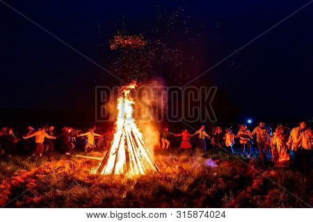 Bolshaya Rechka, Russia - June 24 2017: Celebrating Of Belorussian Holiday Ivan Kupala Near The Rive