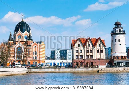 A New Liberal Synagogue, The Architecture Of The Fishing Village In Kaliningrad, Kaliningrad, Russia