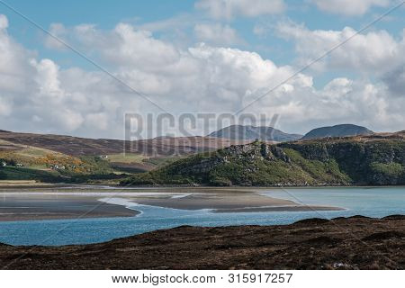 Castle Bharrich Stands On A Distant Hill Overlooking The Kyle Of Tongue In Caithness On The North Co