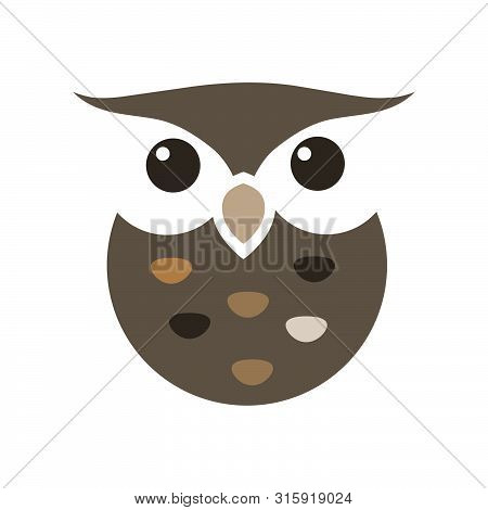 Cute Owl Character, Vector Graphic Design Element