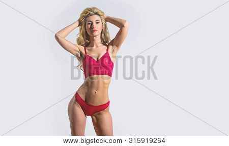 Woman Wear Sexy Erotic Lingerie. Sexy Underclothing Fashion. Seductive Sexy Young Woman In Lingerie.